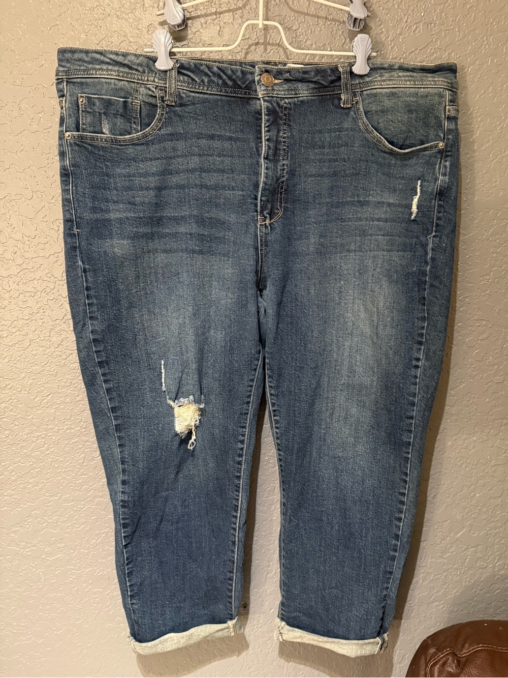 Terra & Sky Medium Blue Cropped Boyfriend Jeans